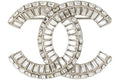 Chanel Strass CC Brooch Silver