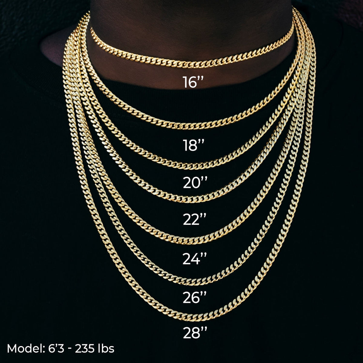 South Beach Cuban Chain in Black - 5mm